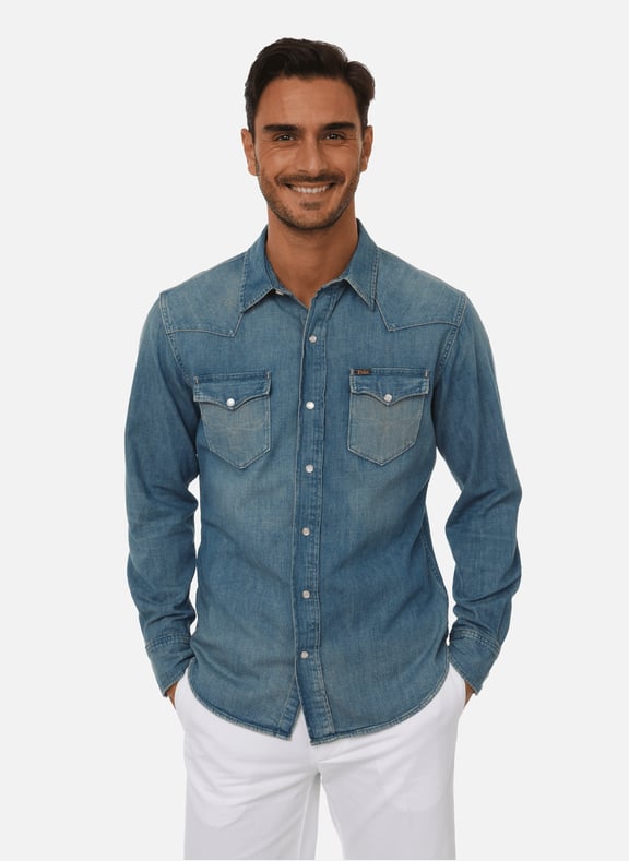 Chemise iconique Western en jean Bleu by POLO RALPH LAUREN POLO RALPH LAUREN Chemise iconique Western en jean Bleu