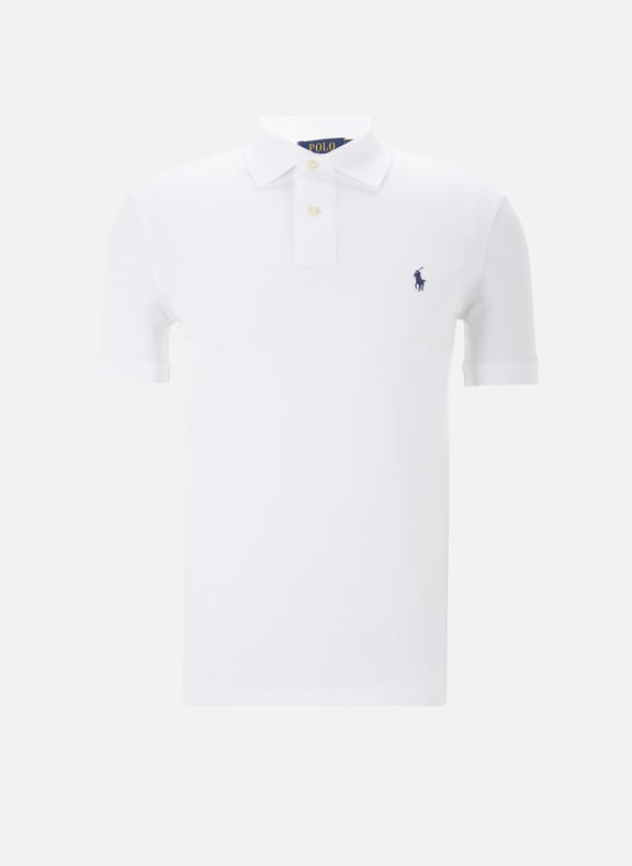 Polo slim en maille piqué de coton Blanc by POLO RALPH LAUREN POLO RALPH LAUREN Polo slim en maille piqué de coton Blanc