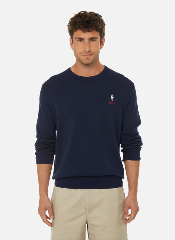 Pull en maille de coton Bleu by POLO RALPH LAUREN POLO RALPH LAUREN Pull en maille de coton Bleu
