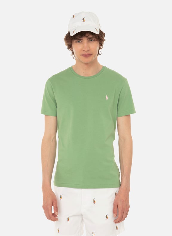 T-shirt slim en coton Vert by POLO RALPH LAUREN POLO RALPH LAUREN T-shirt slim en coton Vert