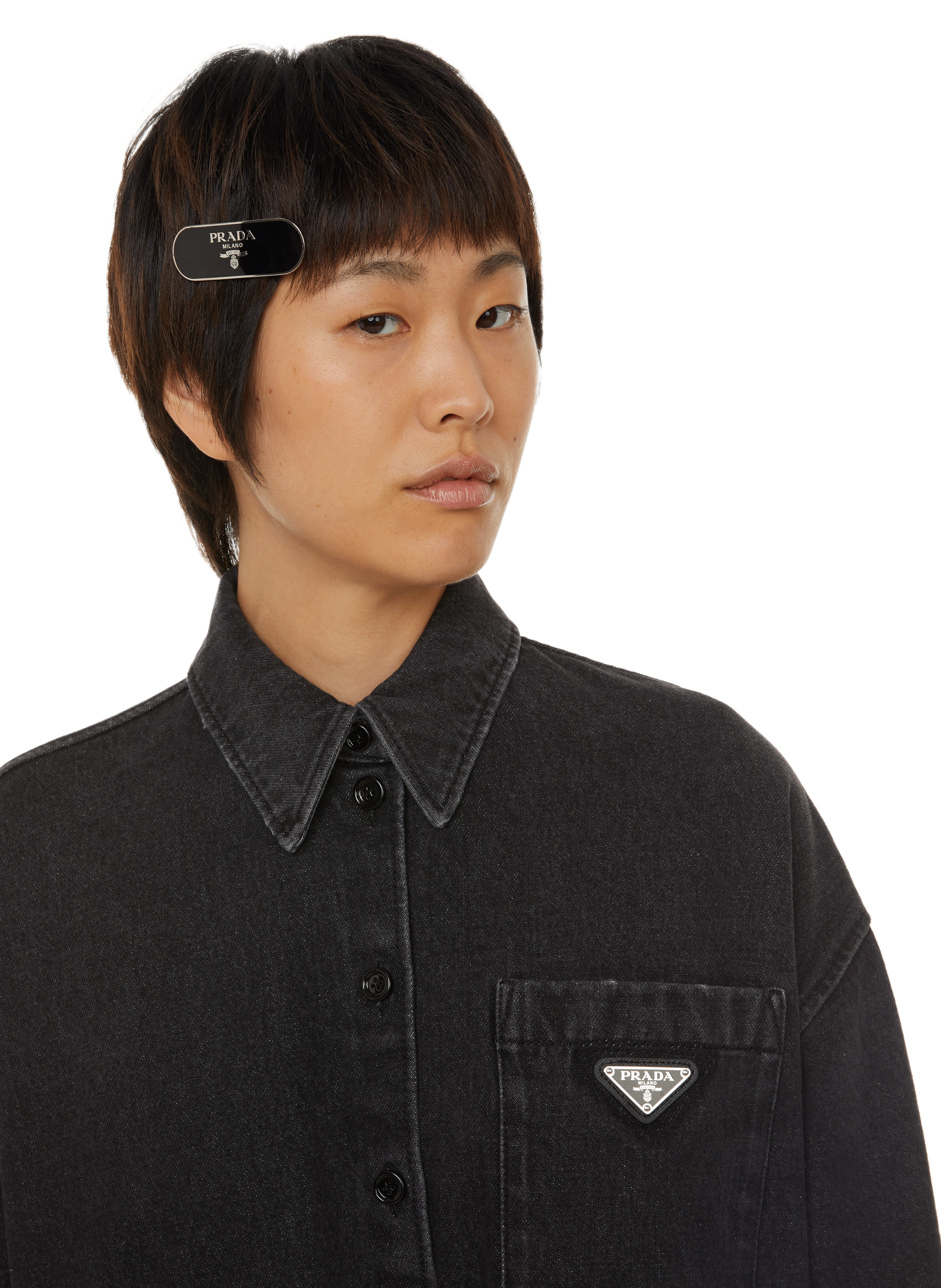barrettes et accessoires pour cheveux Barrette En Plexiglas Prada en coloris Noir Femme Accessoires Élastiques 