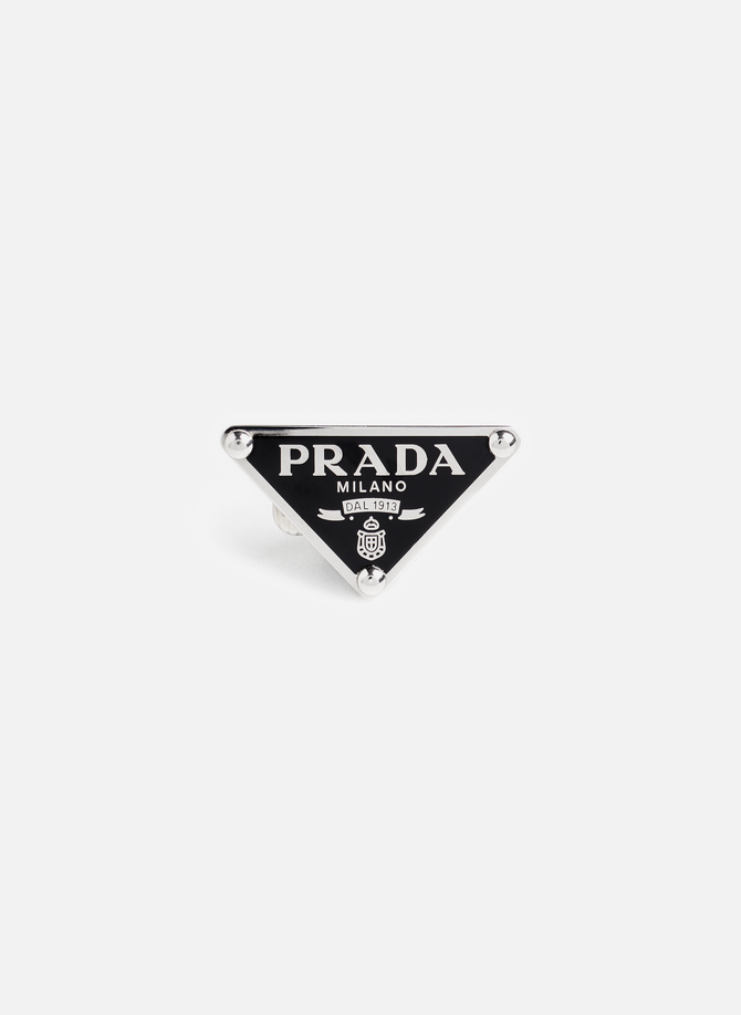 حلق شعار PRADA الفضي