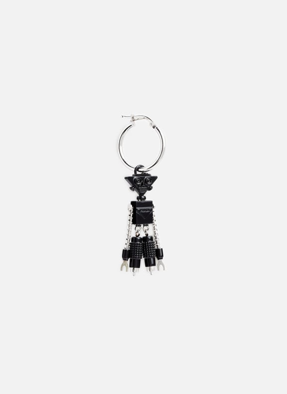 Boucle d'oreille pendentif robot Noir by PRADA PRADA Boucle d'oreille pendentif robot Noir