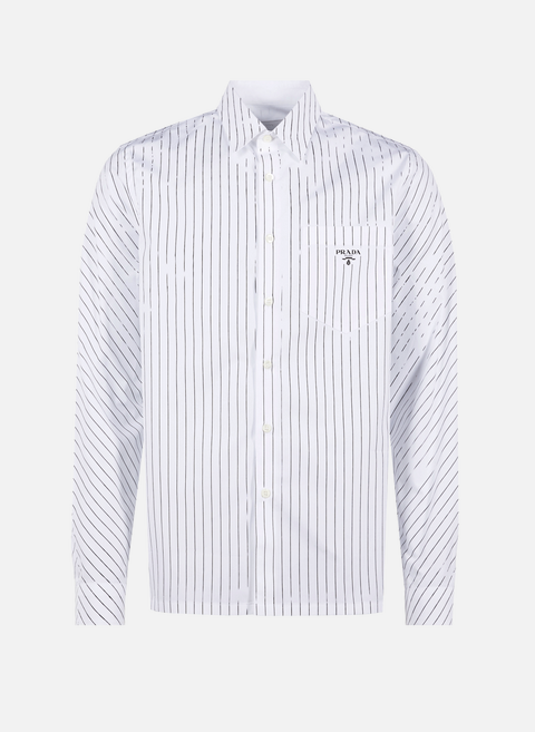 Striped digital print cotton shirt MulticolorPRADA 