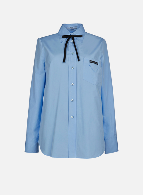 Long-sleeved cotton poplin shirt BluePRADA 