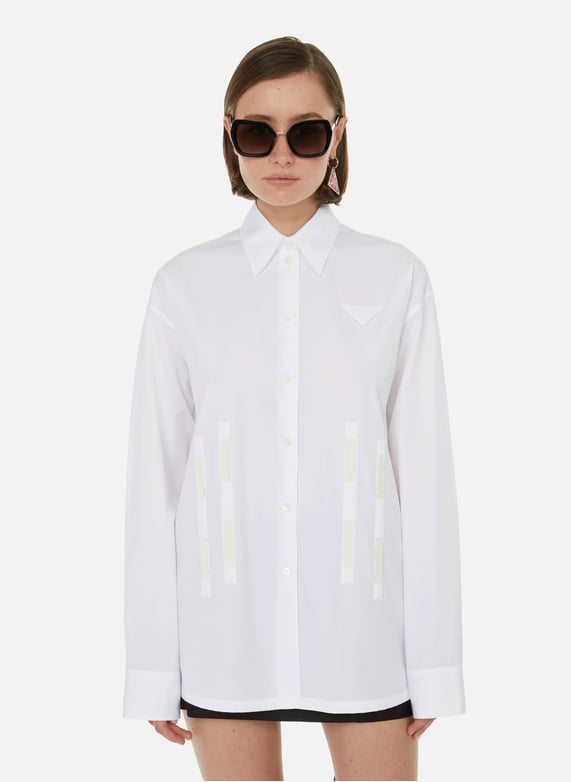 CHEMISE EN POPELINE DE COTON PRADA pour FEMME Printemps