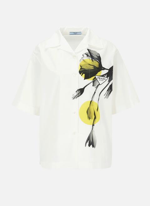 Printed cotton shirt WhitePRADA 