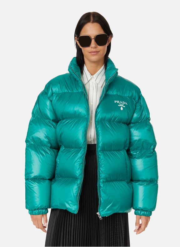 Prada green 2025 puffer coat