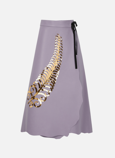 VioletPRADA embroidered and sequined leather skirt 