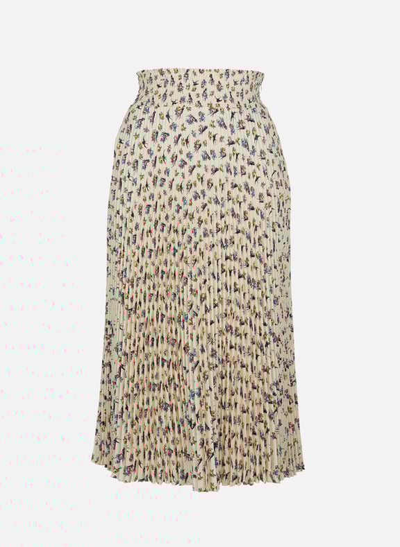 Jupe imprimée en satin de coton Beige by PRADA PRADA Jupe imprimée en satin de coton Beige