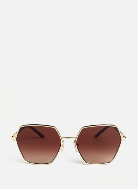 Gold PRADA angular sunglasses 