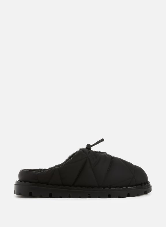 Mules doublées en cuir Noir by PRADA PRADA Mules doublées en cuir Noir