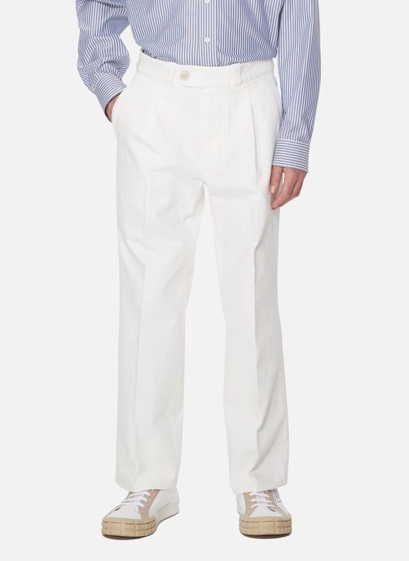 Pantalon en denim Blanc by PRADA PRADA Pantalon en denim Blanc