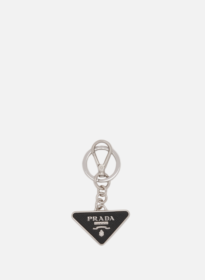 Porte-clés à plaque logo PRADA