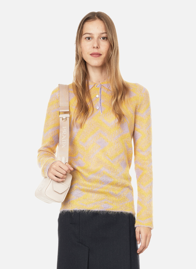 PRADA wool blend polo collar sweater