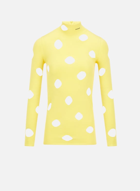 Pull en maille à découpes Jaune by PRADA PRADA Pull en maille à découpes Jaune