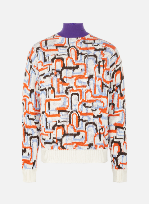 Graphic cashmere and virgin wool blend sweater OrangePRADA 