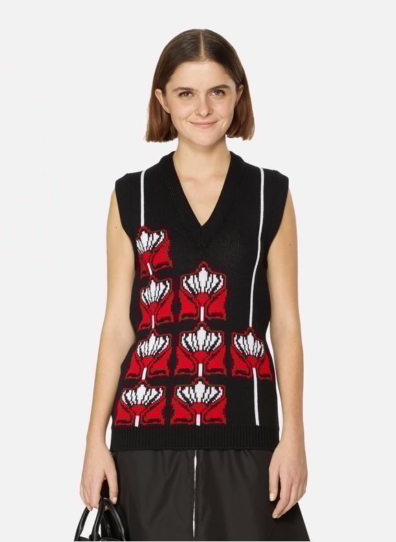 Pull sans manches en laine Noir by PRADA PRADA Pull sans manches en laine Noir