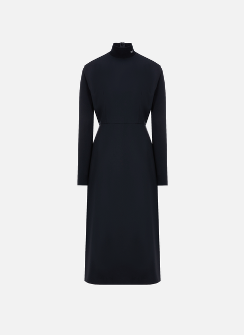 Virgin wool maxi dress BlackPRADA 