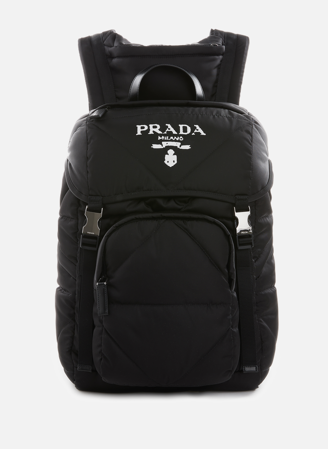 حقيبة ظهر مصنوعة من النايلون مع لوحة شعار PRADA