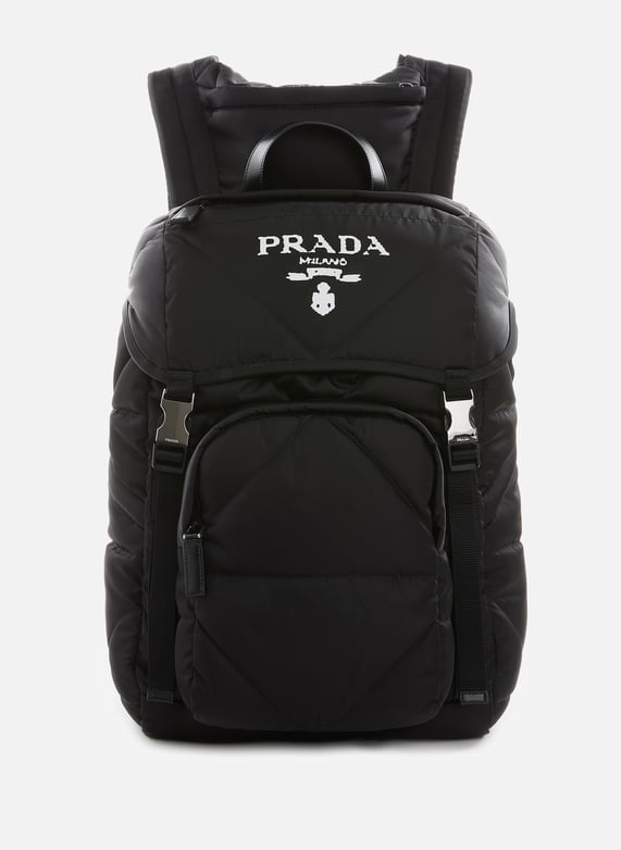 Re Nylon Rucksack mit Logo Schild Prada Herren Printemps