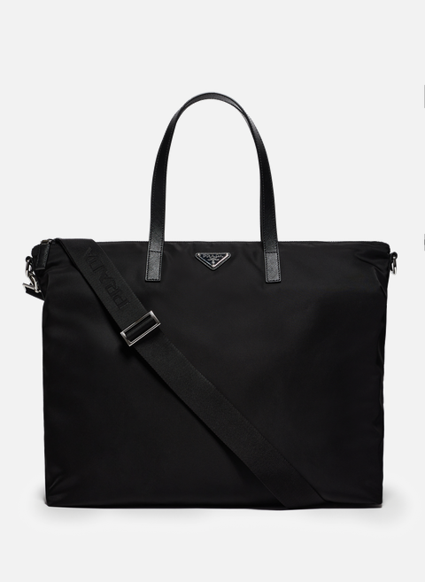 Tote bag in Re-Nylon and Saffiano leather BlackPRADA 