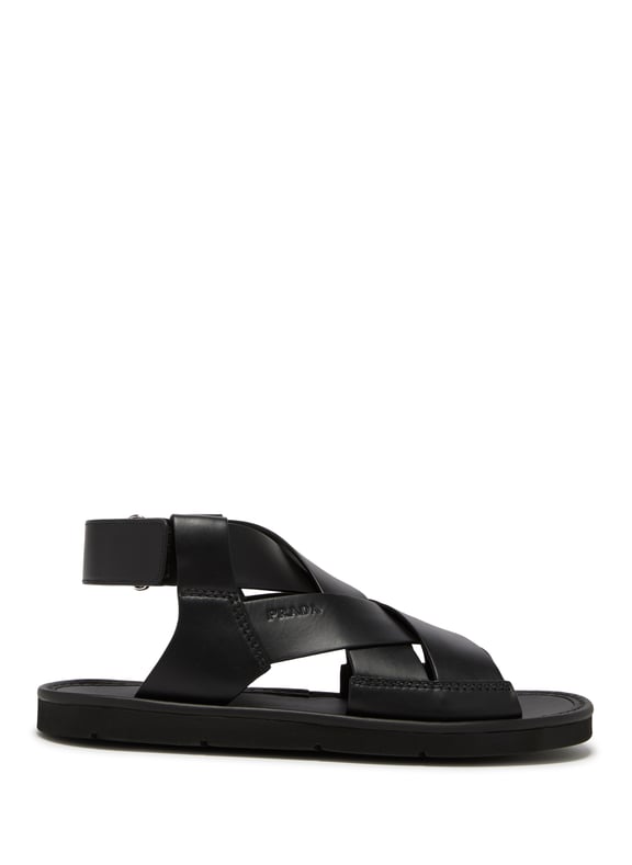 Sandales en cuir de veau Noir by PRADA PRADA Sandales en cuir de veau Noir
