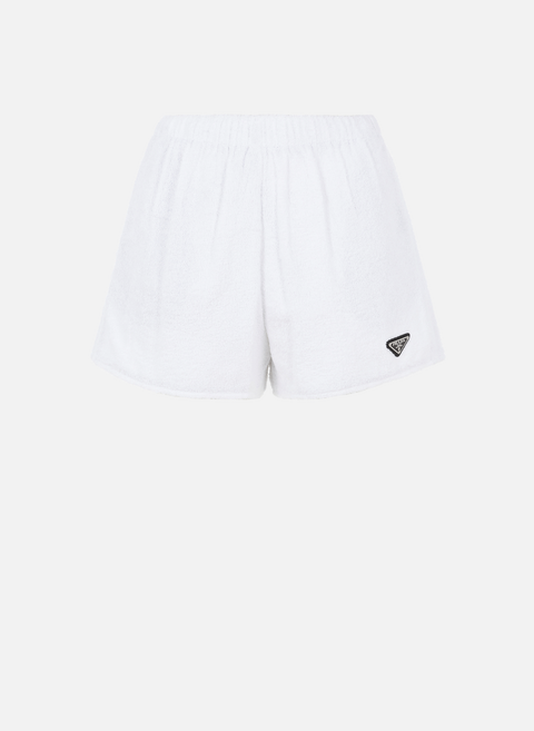 Terry-effect cotton shorts WhitePRADA 