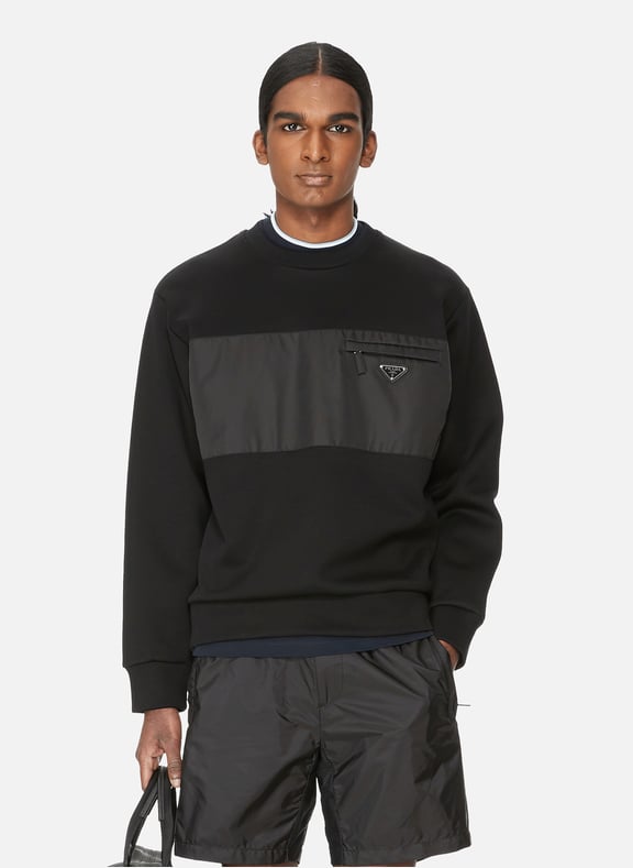 Sweat à zip en coton Noir by PRADA PRADA Sweat à zip en coton Noir