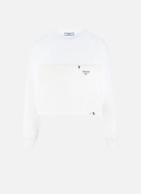Sweatshirt aus Baumwolle und Re-Nylon WhitePRADA 
