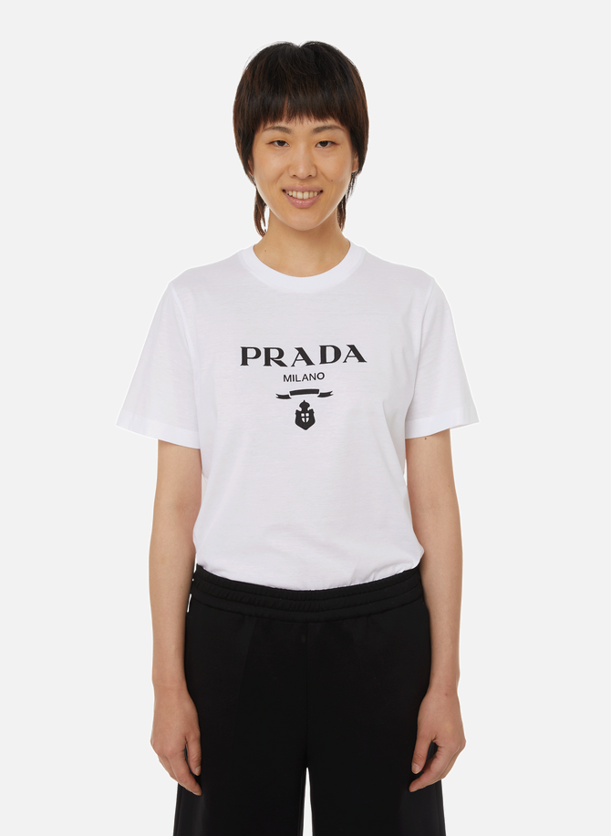 PRADA T-Shirt mit Logo aus Baumwolle