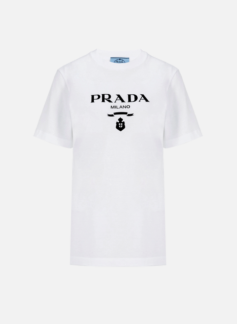 T-shirt à logo en coton BlancPRADA 
