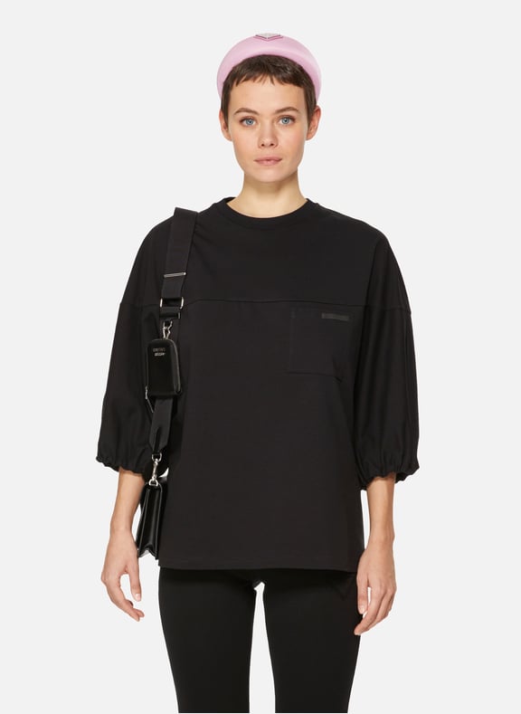 T-shirt ample en coton Noir by PRADA PRADA T-shirt ample en coton Noir