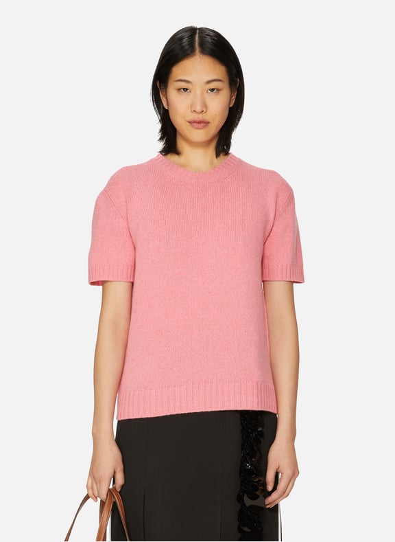 Top Shetland en maille en laine Rose by PRADA PRADA Top Shetland en maille en laine Rose