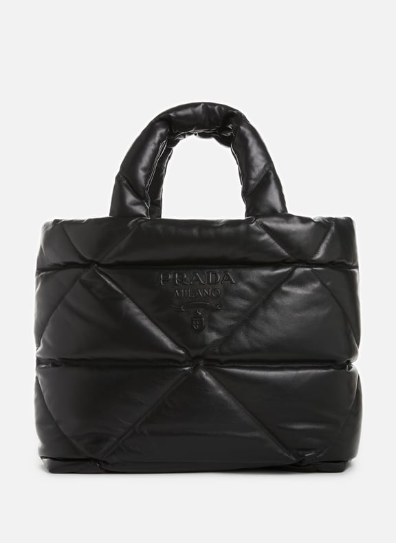 Tote bag en cuir nappa matelassé Noir by PRADA PRADA Tote bag en cuir nappa matelassé Noir
