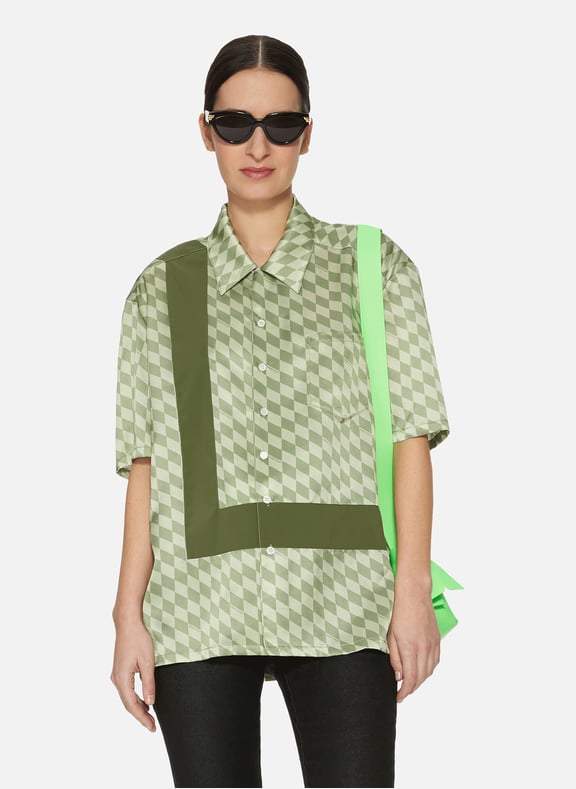 Chemise en soie fluide Vert by PRIVATE POLICY PRIVATE POLICY Chemise en soie fluide Vert