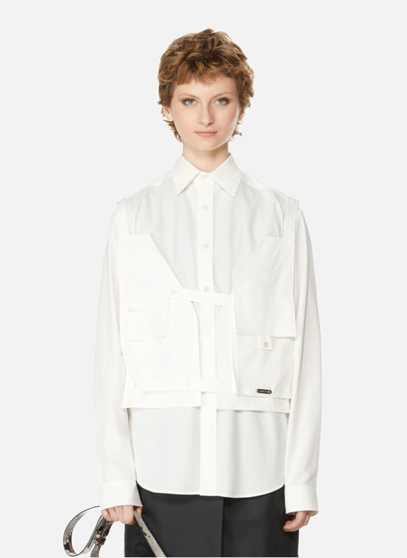 Chemise Vest Harness Blanc by PRIVATE POLICY PRIVATE POLICY Chemise Vest Harness Blanc