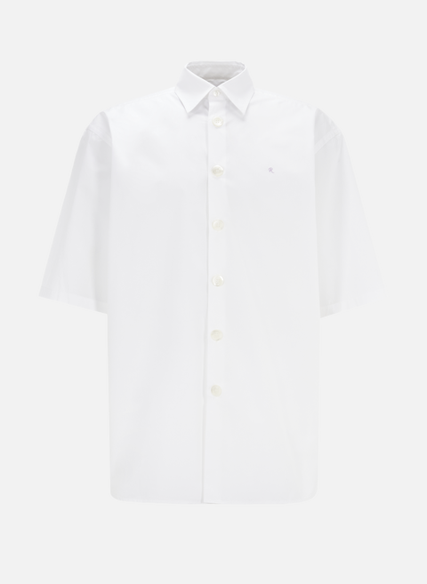 Short-sleeved cotton poplin shirt WhiteRAF SIMONS 