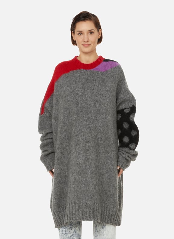 Pull oversize en laine mélangée Gris by RAF SIMONS RAF SIMONS Pull oversize en laine mélangée Gris