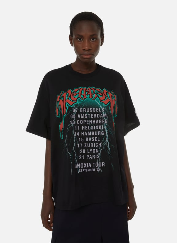 T-shirt oversize Sreapers en coton Noir by RAF SIMONS RAF SIMONS T-shirt oversize Sreapers en coton Noir