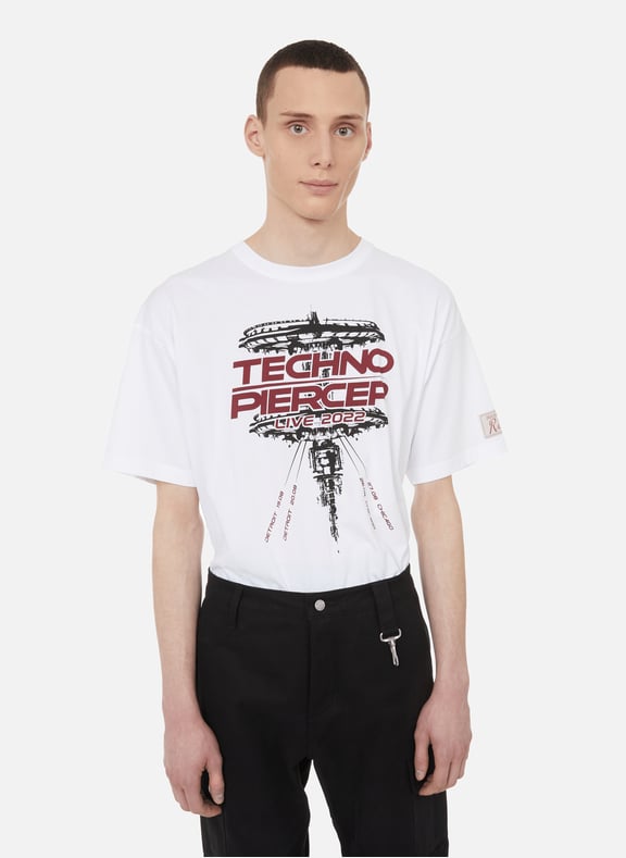 T-shirt Techno Piercer en coton Blanc by RAF SIMONS RAF SIMONS T-shirt Techno Piercer en coton Blanc