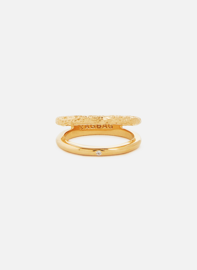 RAGBAG gold-plated silver double ring
