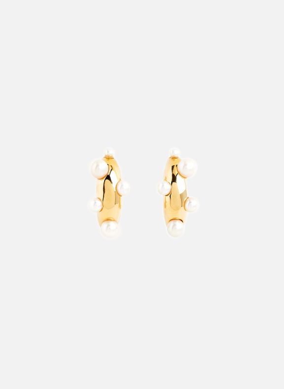 Boucles d'oreille à perles en argent plaqué or Doré by RAGBAG RAGBAG Boucles d'oreille à perles en argent plaqué or Doré