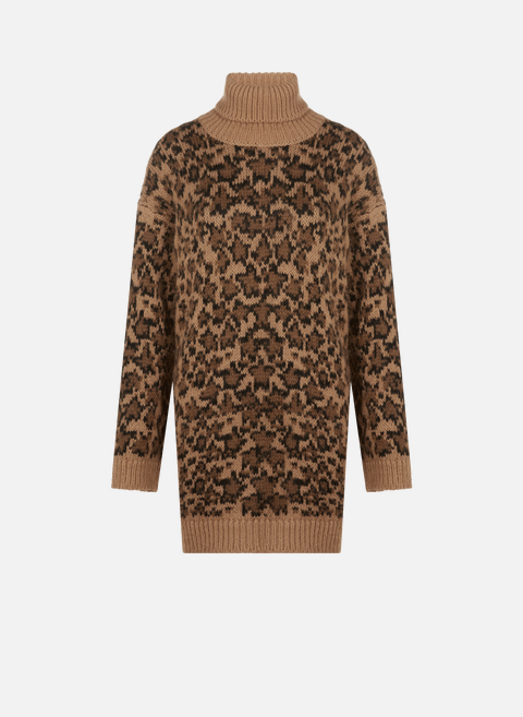 RED VALENTINO leopard-print turtleneck sweater 