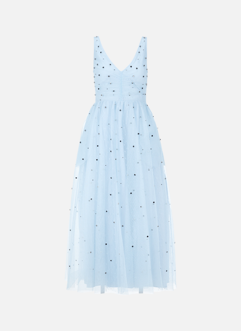 Blaues Kleid aus Strass-TüllRED VALENTINO 