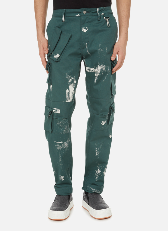 REESE COOPER Pantalon cargo imprimé en coton Vert