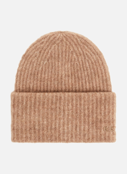قبعة صغيرة من مزيج الصوف والموهير باللون البيج REMAIN 
