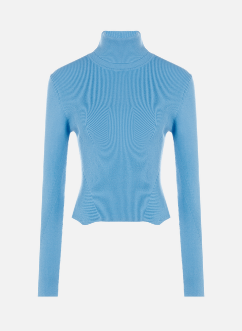 Short sweater with turtleneck BlueREMAIN 