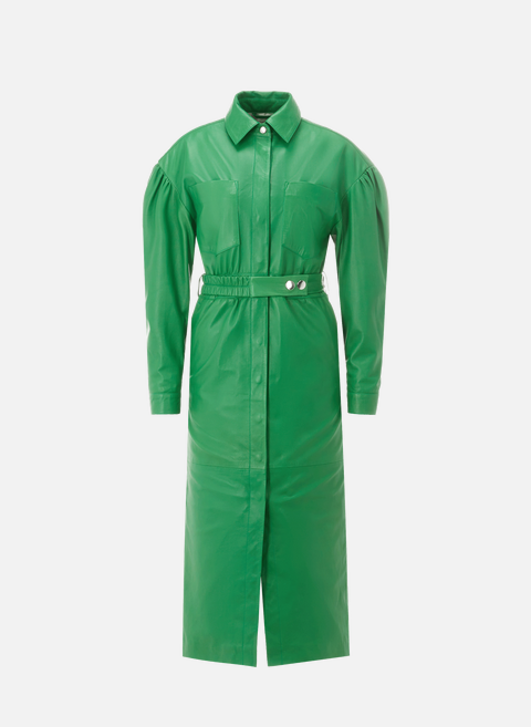 Dahlia-Kleid aus grünem LederREMAIN 