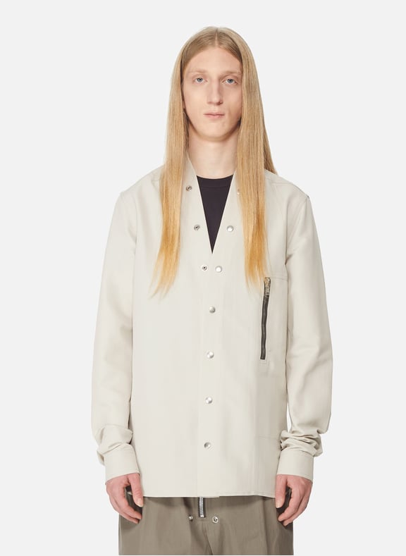Chemise Larry en coton Beige by RICK OWENS RICK OWENS Chemise Larry en coton Beige